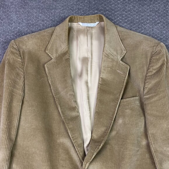 Lands End Corduroy Blazer Sport Coat Men's 41L Tan Elbow Patch Patches - Picture 2 of 15